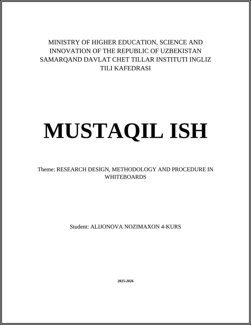 Research Design, Methodology and Procedure in Whiteboards 1