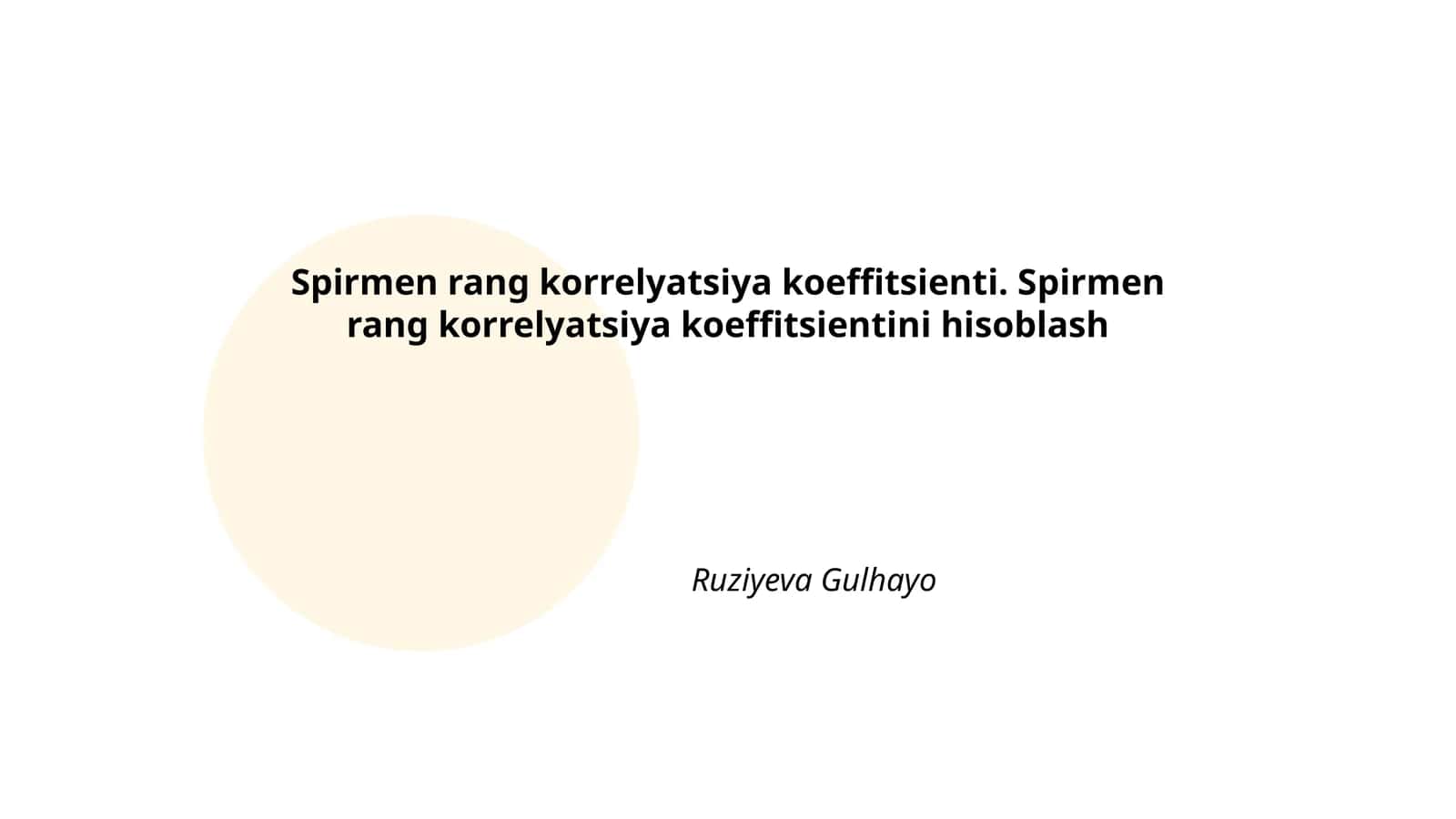 Spirmen rang korrelyatsiya koeffitsienti 1