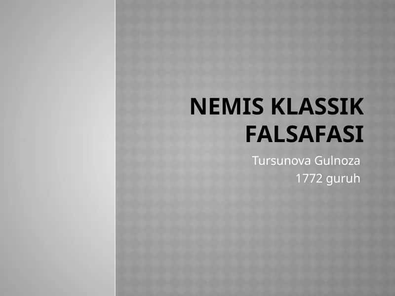 Nemis klassik falsafasi 1