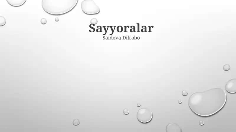 Sayyoralar 1