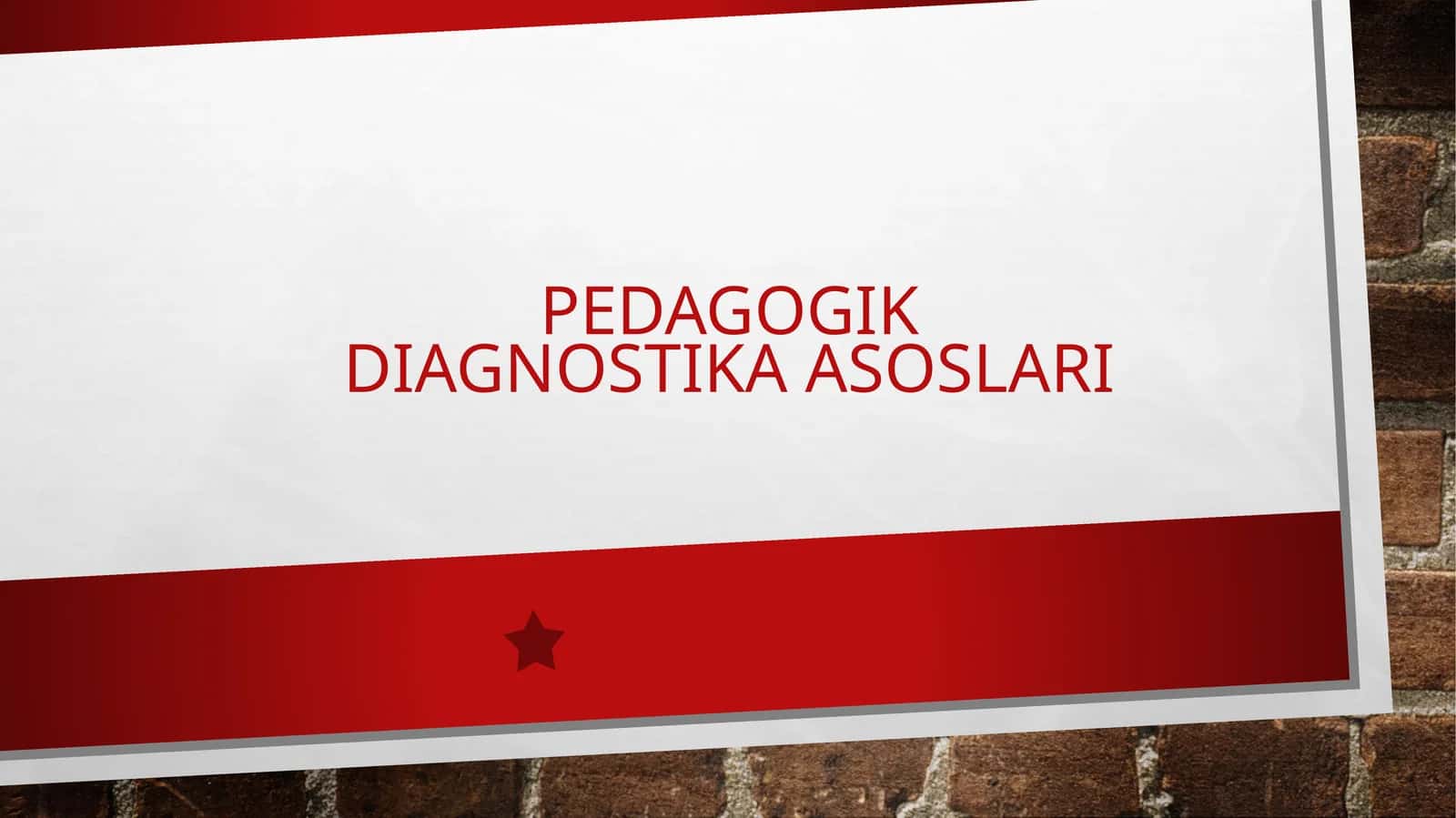 Pedogogik diagnostika asoslari 1