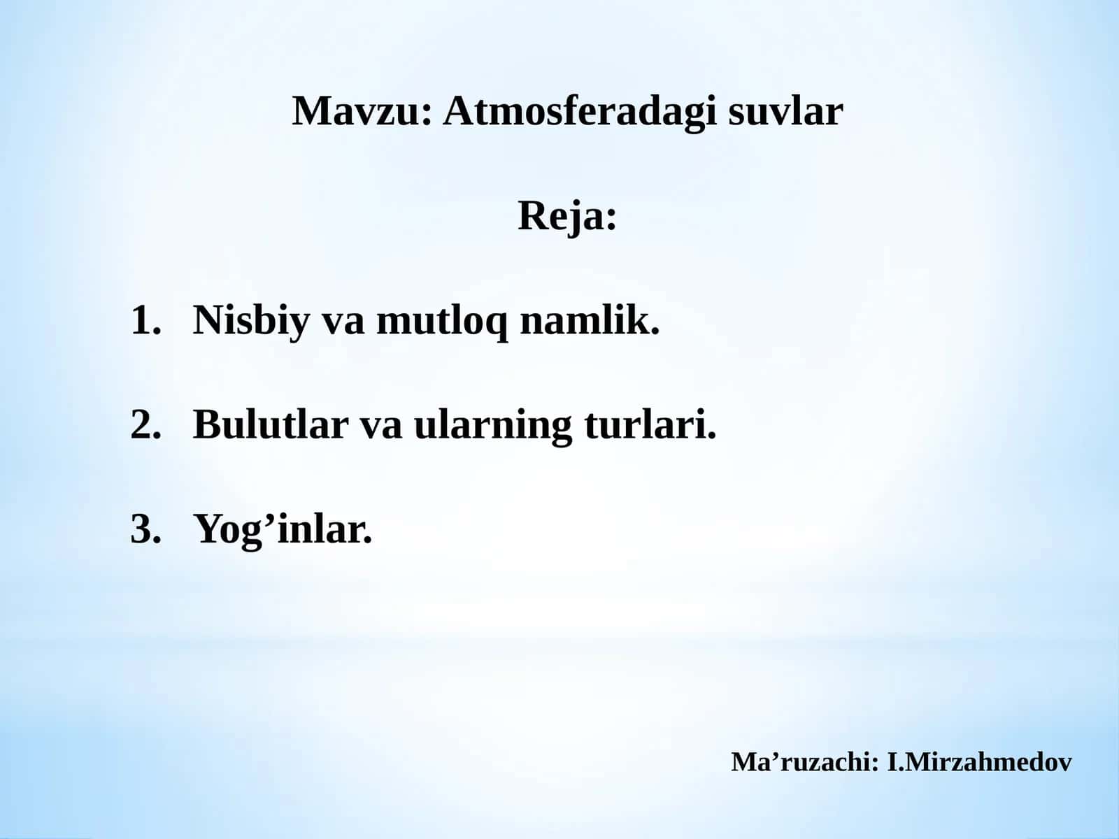 Atmosferadagi suvlar 1