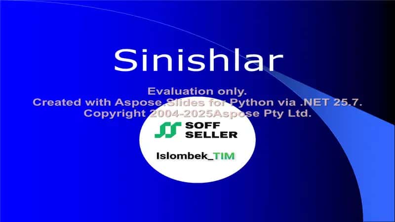 Sinishlar 1