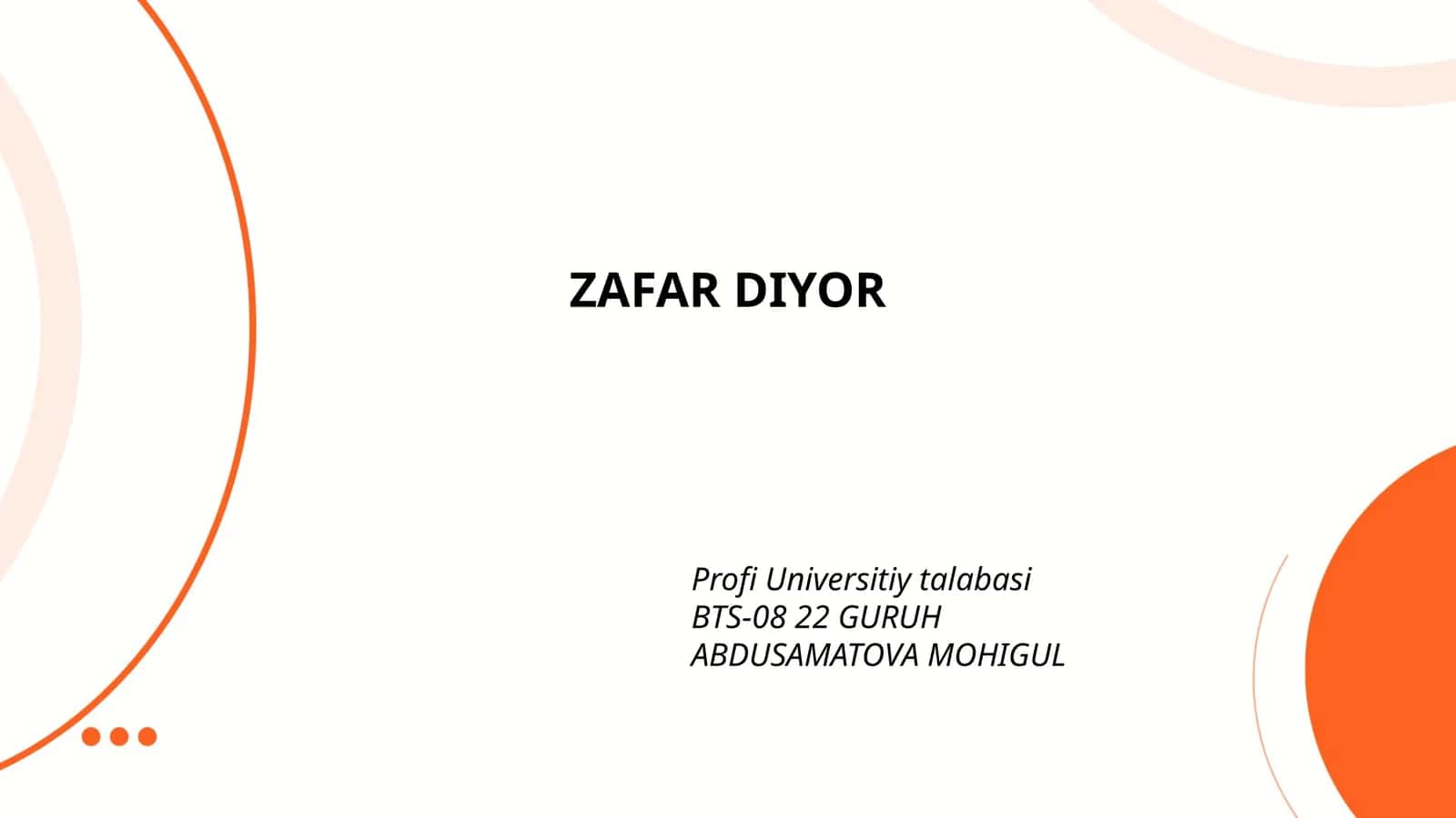 Zafar Diyorning tarjimai holi 1