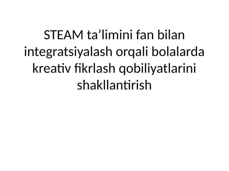 STEAM ta'limi 1