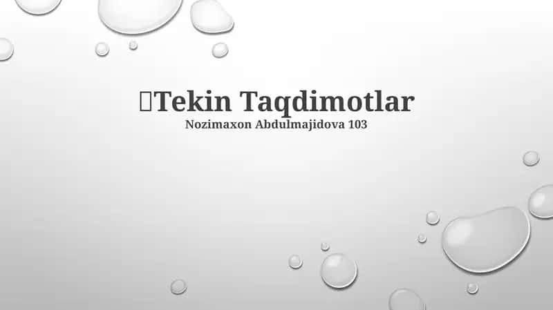 Tekin Taqdimotlar 1