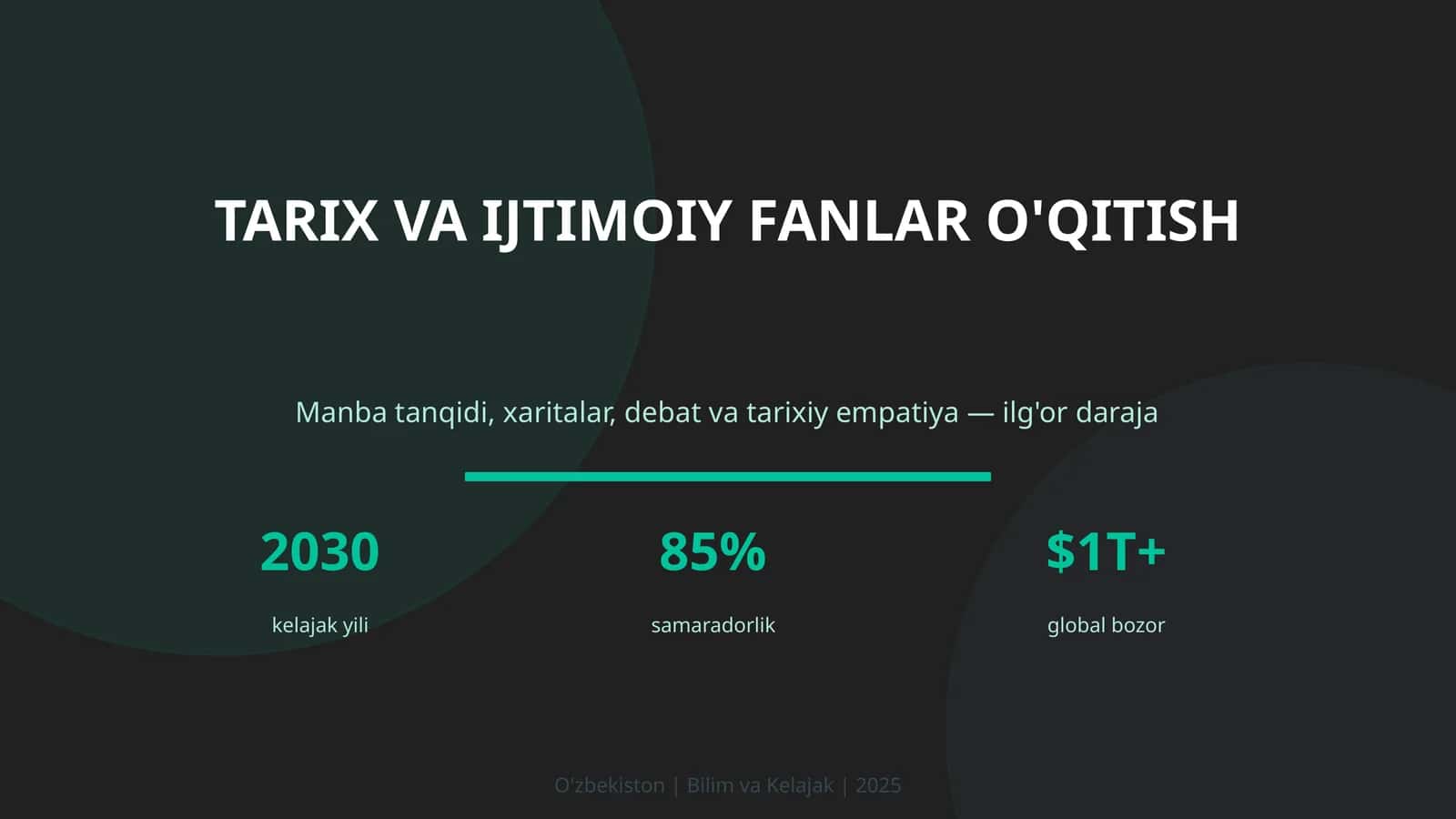 TARIX VA IJTIMOIY FANLAR O'QITISH 1