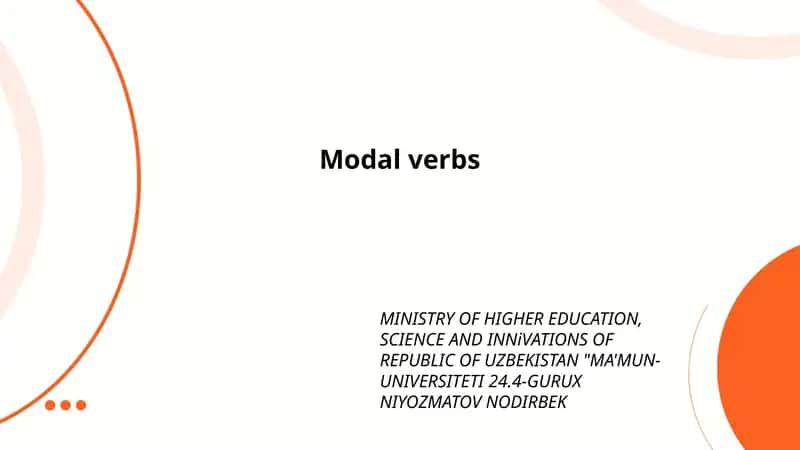 Modal verbs 1