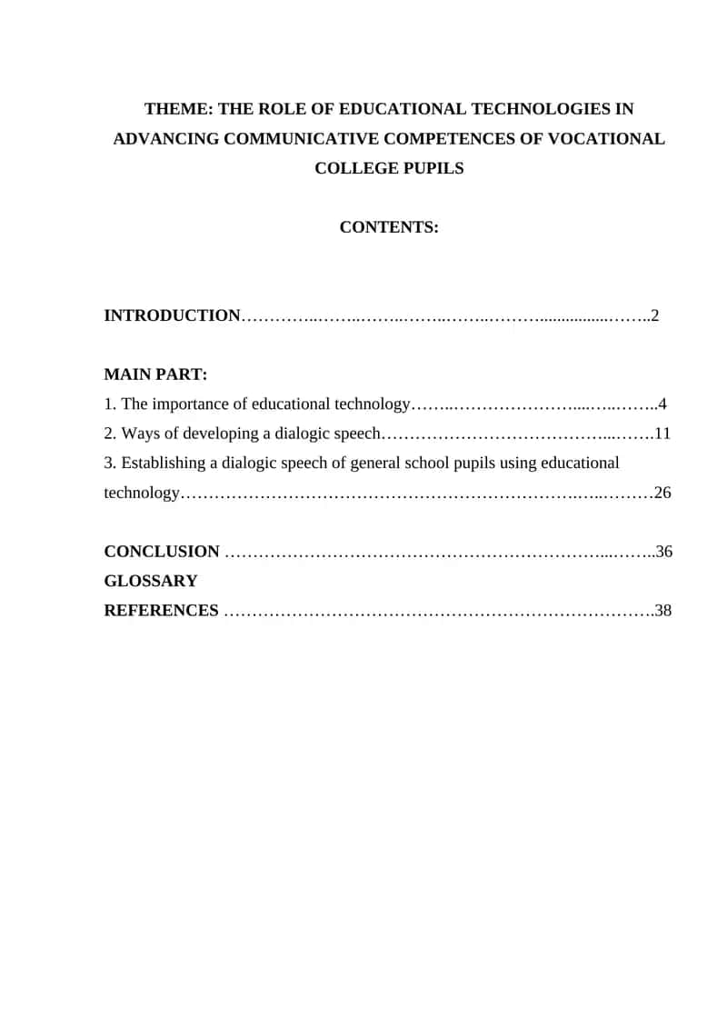 Educational Technologies in Advancing Communicative Competences 1