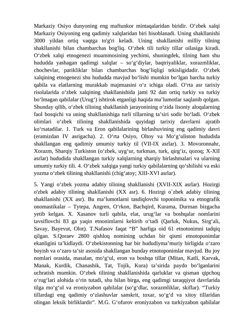 O'zbek xalqining etnogenezi 1