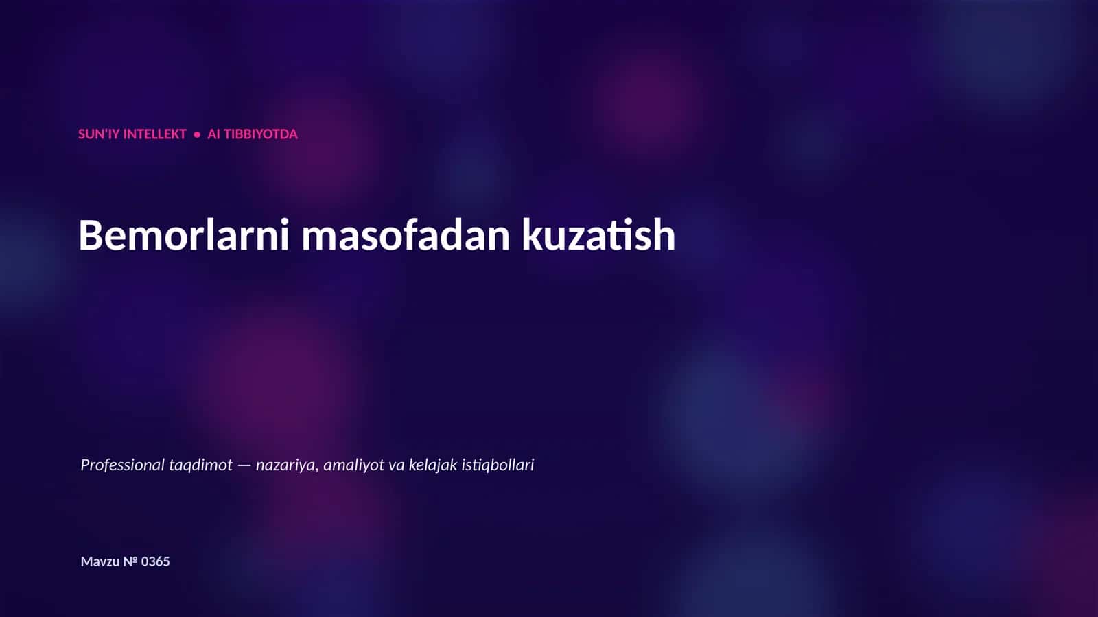 SUN'IY INTELLEKT AI TIBBIYOTDA 1