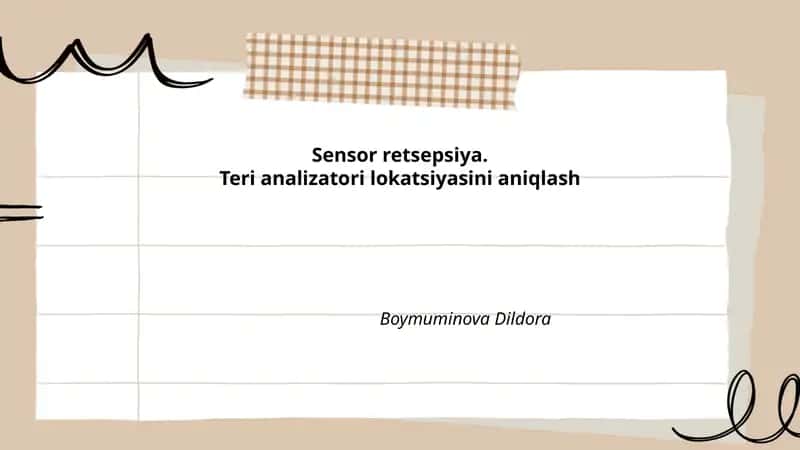 Sensor retsepsiya 1
