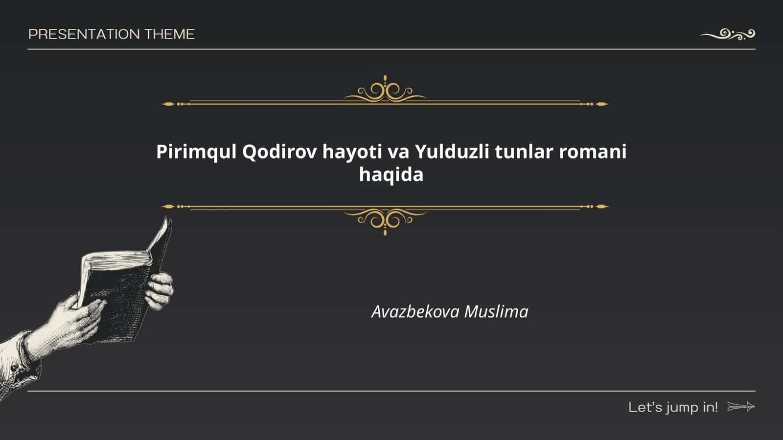 Yulduzli tunlar romani haqida 1
