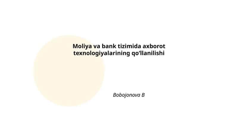 Mobil bank xizmatlarining rivojlanishi va xavfsizligi 1