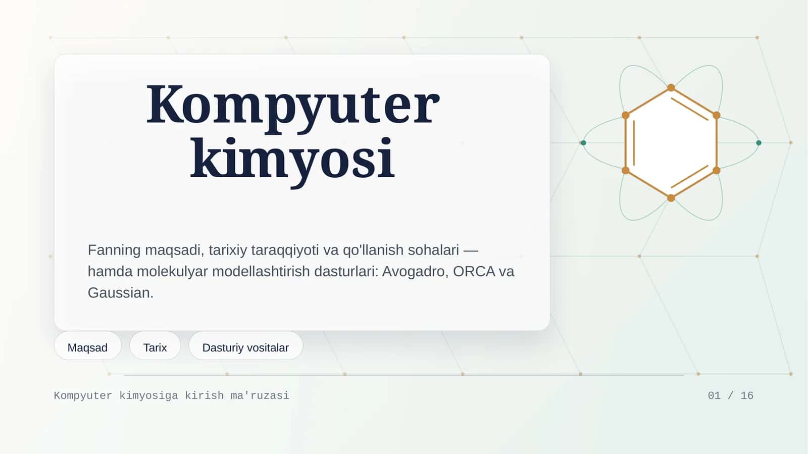 Kompyuter kimyosi 1