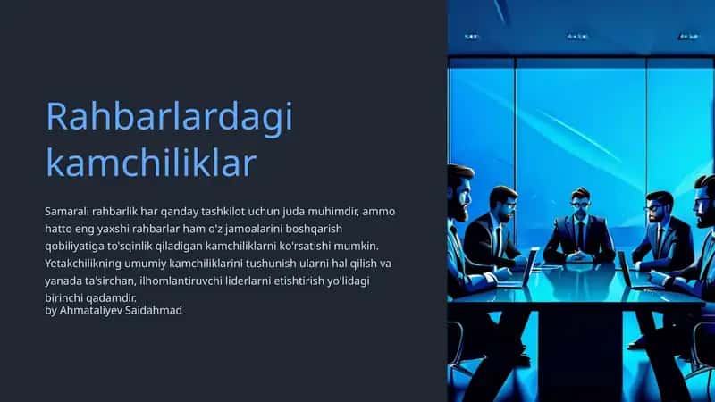 Rahbarlardagi kamchiliklar 1