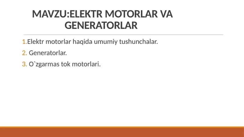 ELEKTR MOTORLAR VA GENERATORLAR 1