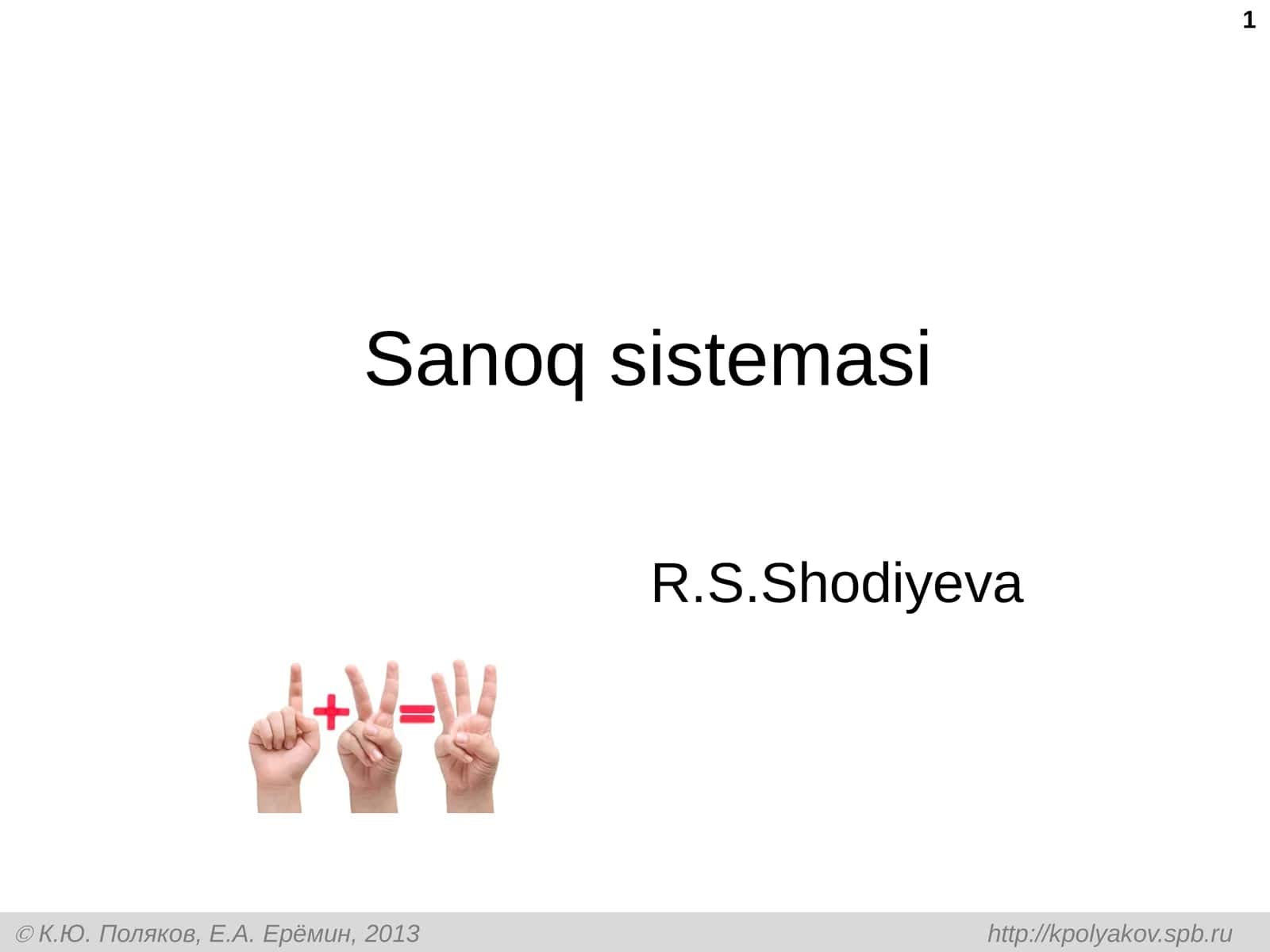 Sanoq sistemasi 1