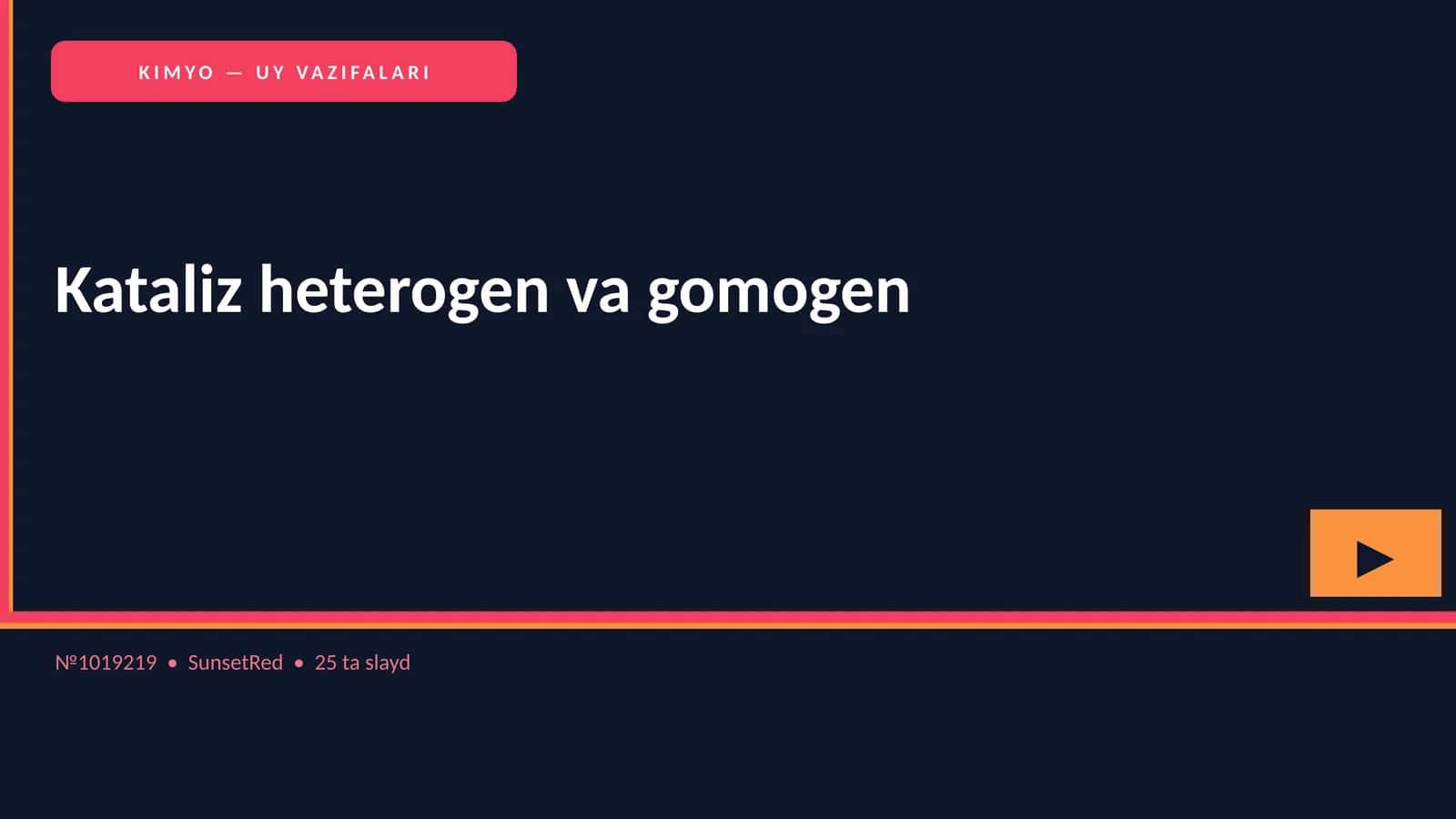 KIMYO — UY VAZIFALARI 1