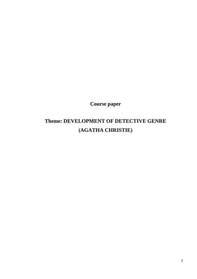 Kurs ishi Agatha Christie 1