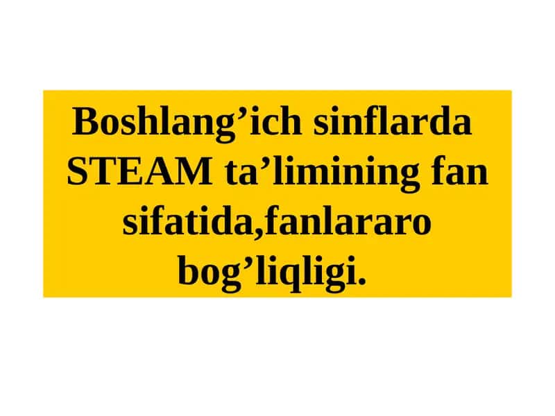 Boshlang'ichsinflarda STEAM ta'limi 1