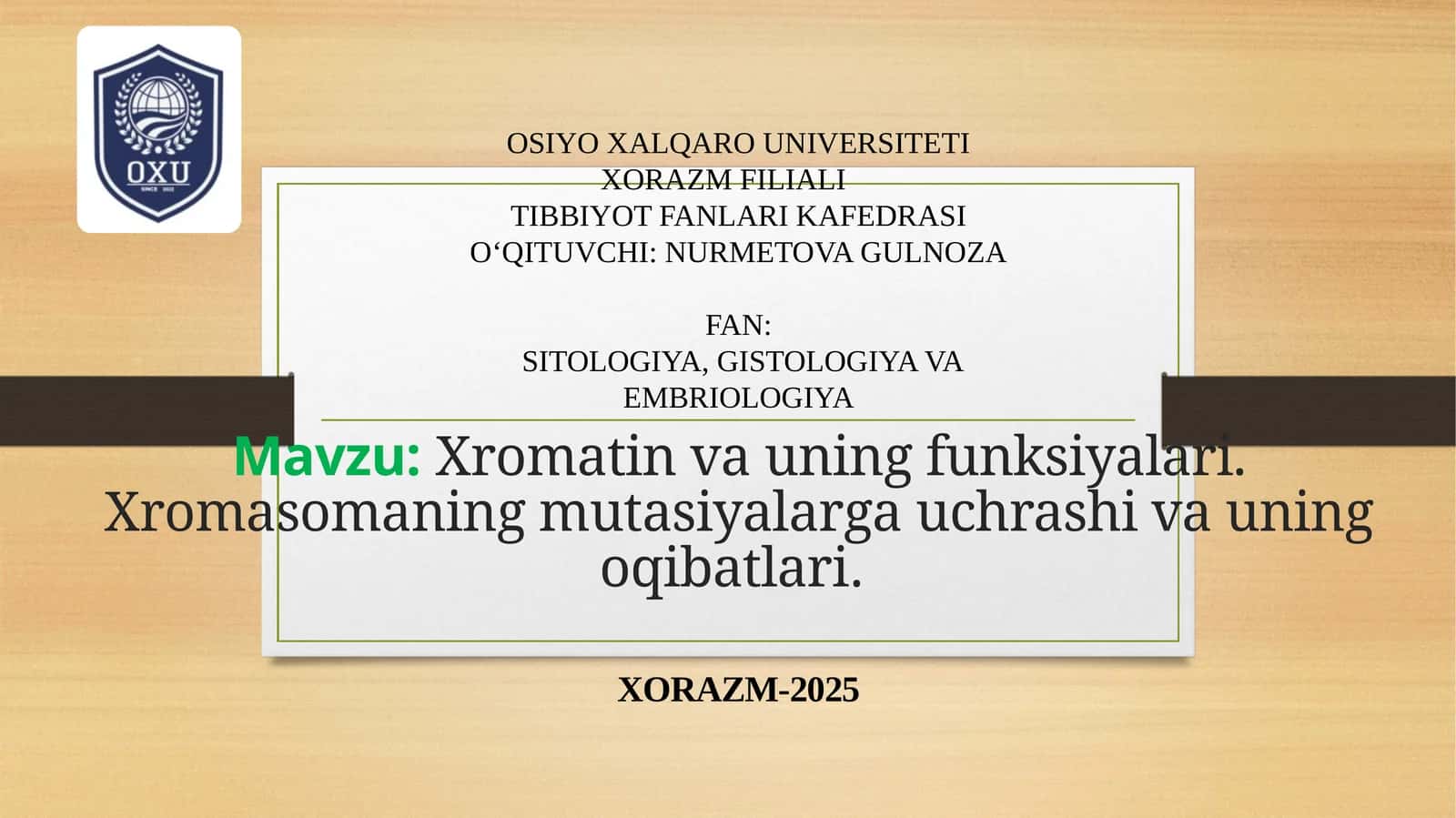 Xromatin va uning funksiyalari 1