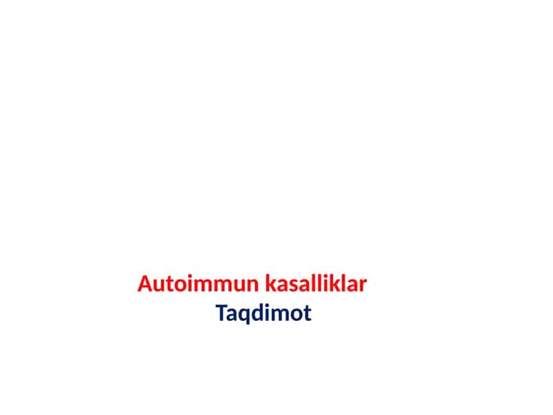 Autoimimmun kasalliklar 1