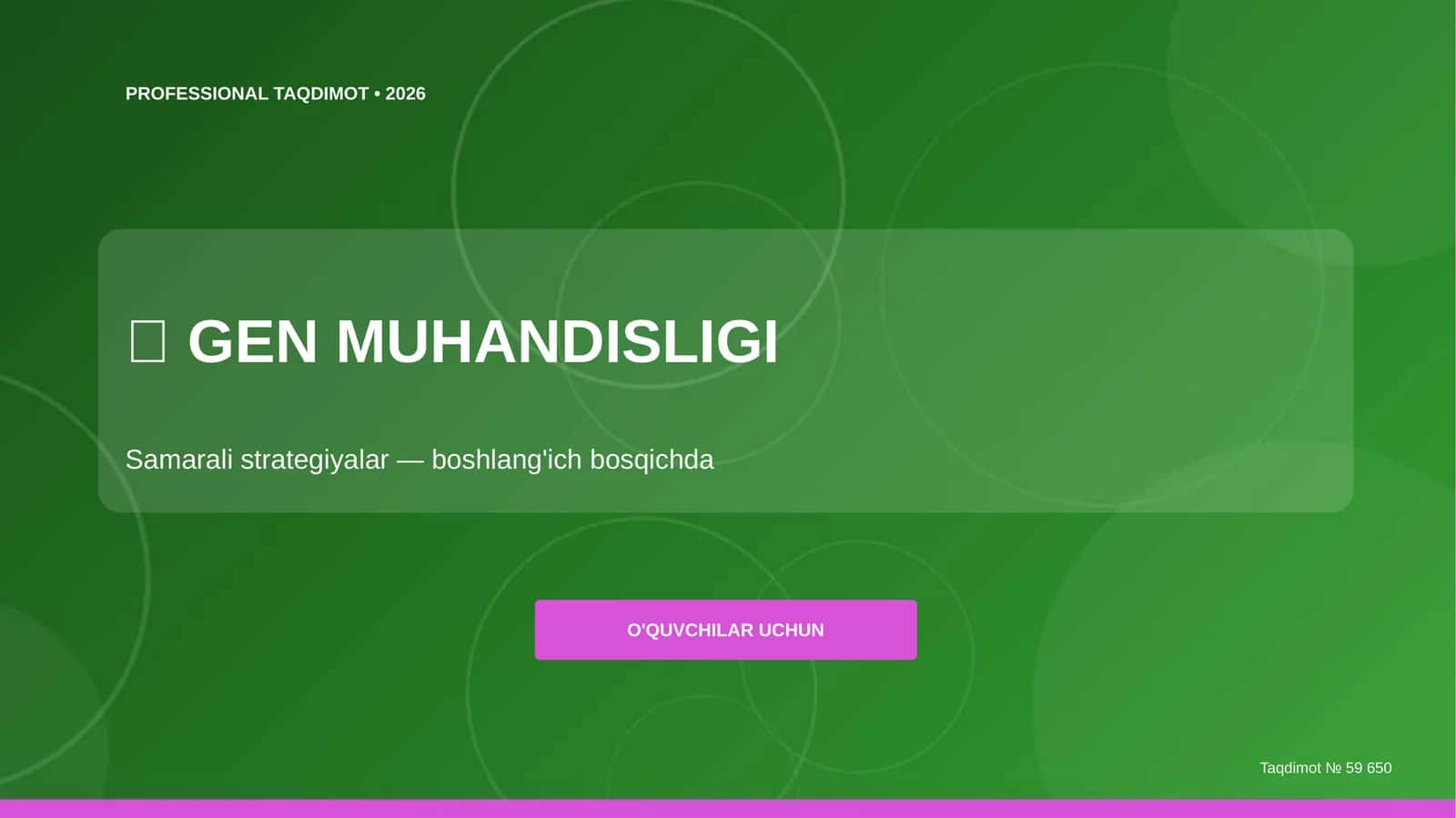 GEN MUHANDISLIGI: samarali strategiyalar 1