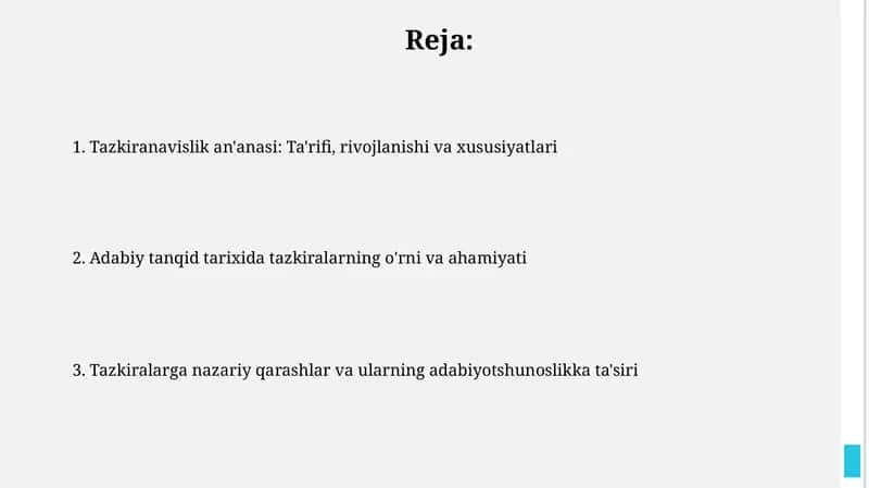 Tazkiralar tarixi 1