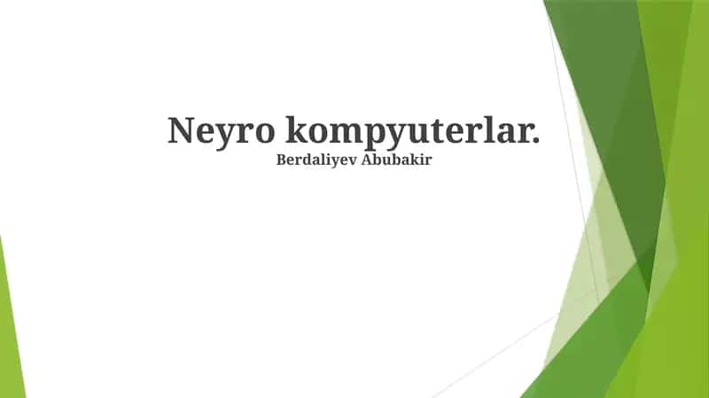 Neyron Kompyuterlarning Kelajagi 1