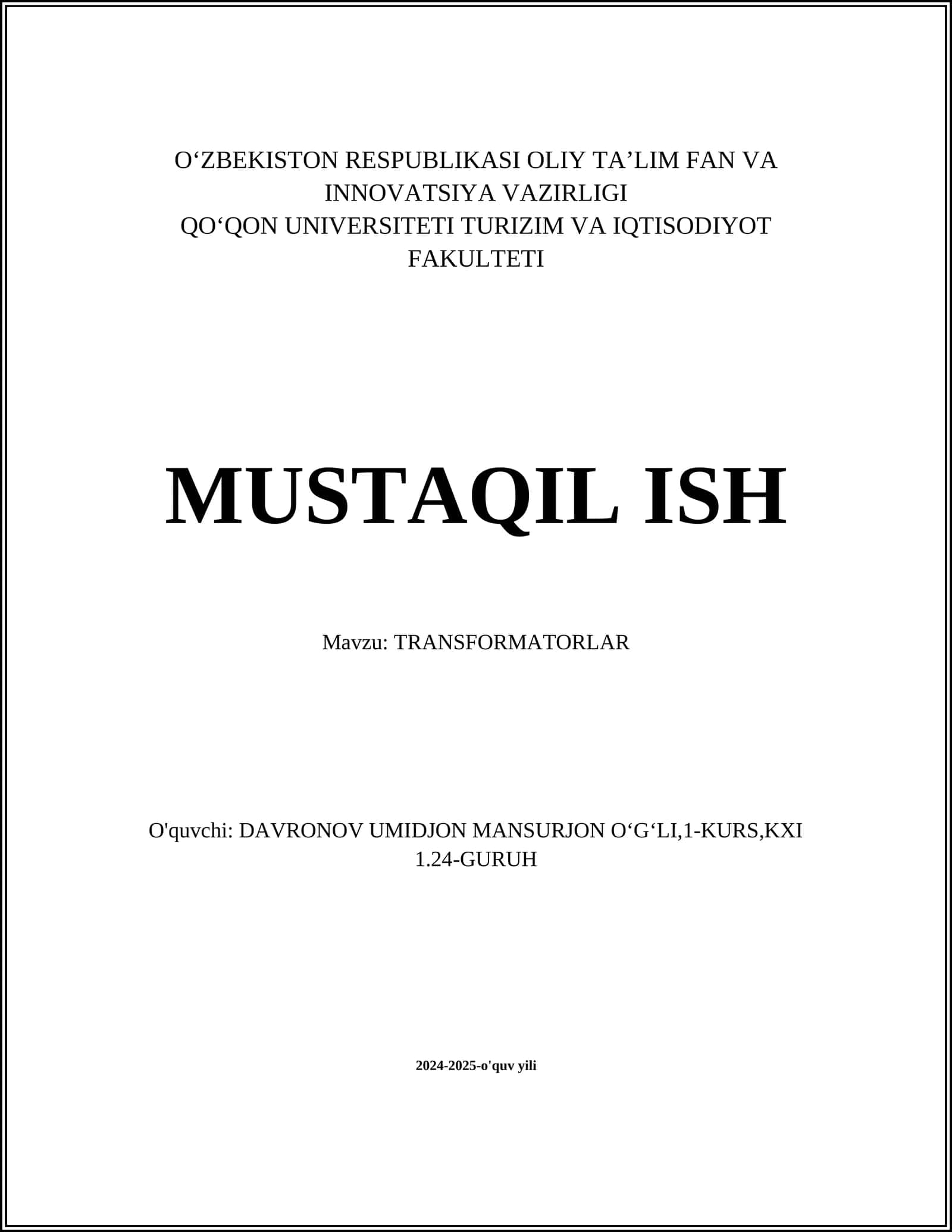 TRANSFORMATORLAR 1