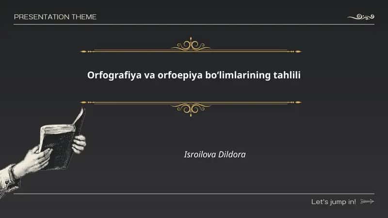 Orfografiya va orfoepiya boʻlimlarining tahlili 1