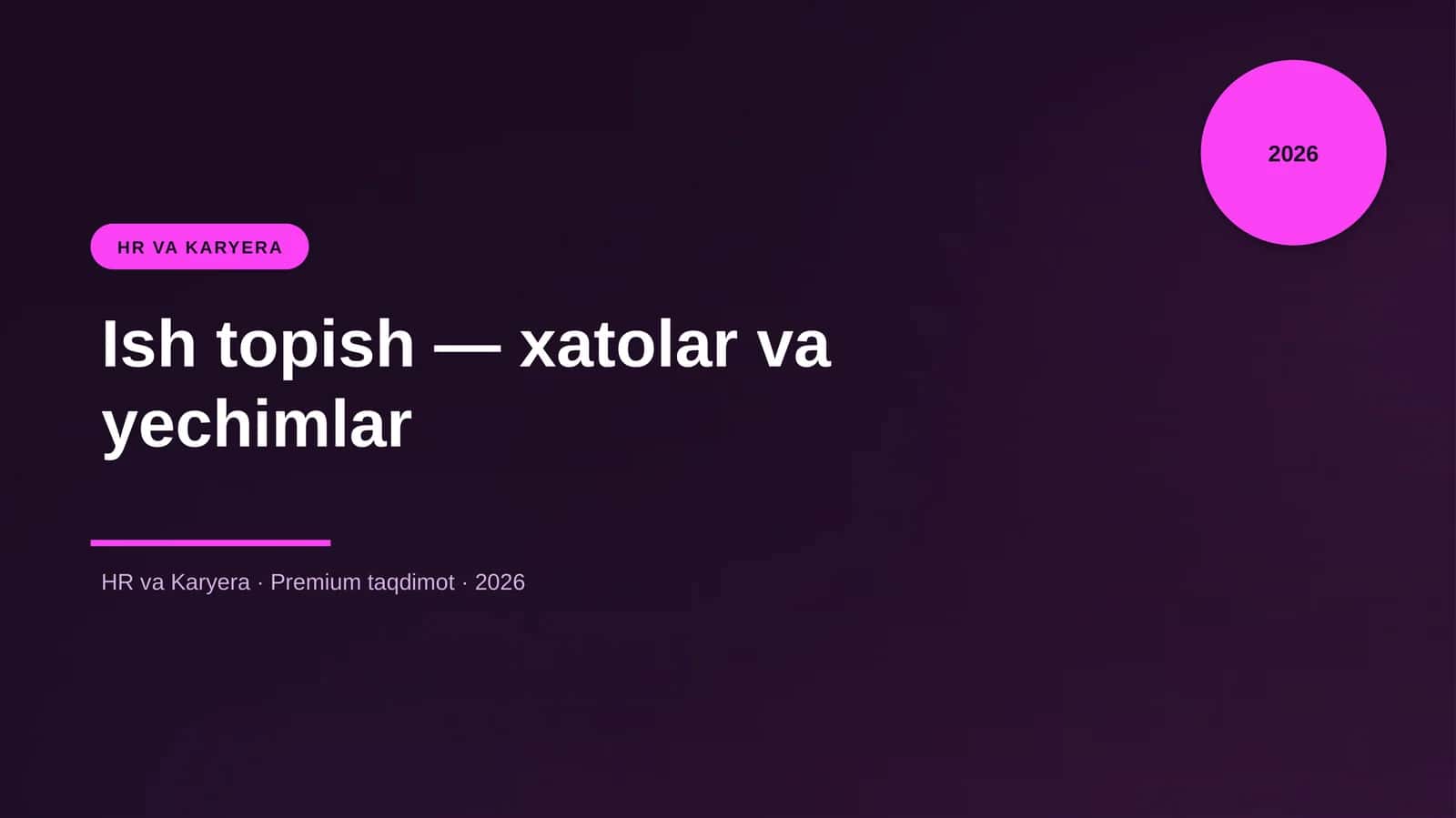 Ish topish — xatolar va yechimlar 1