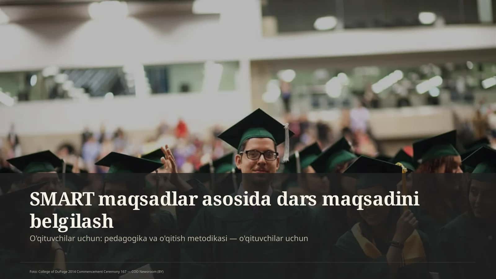 Dars maqsadi va kutilayotgan natijalar 1