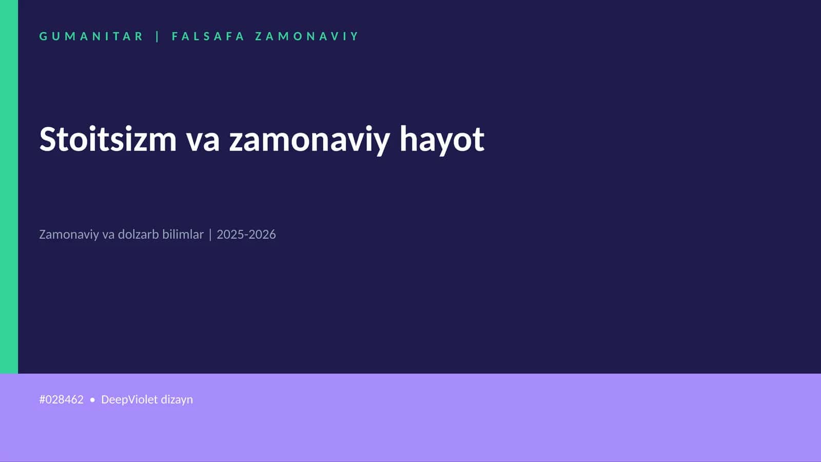 Stoitsizm va zamonaviy hayot 1