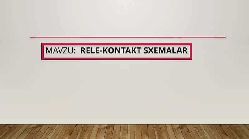 Rele kontakt sxemalari 1