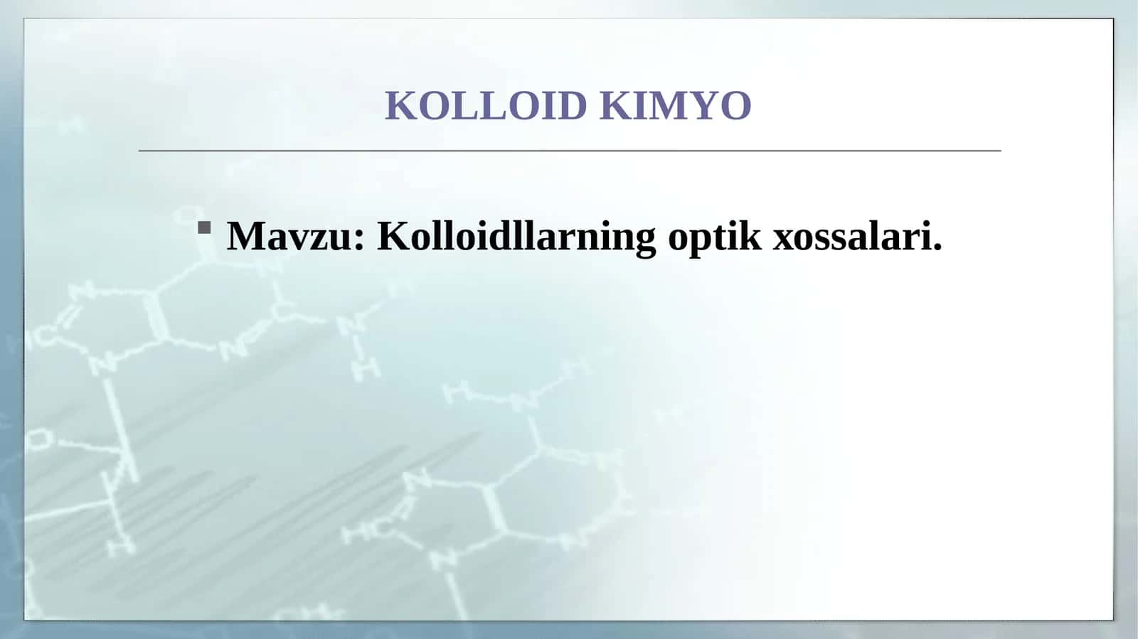 Kolloid Kimyo 1