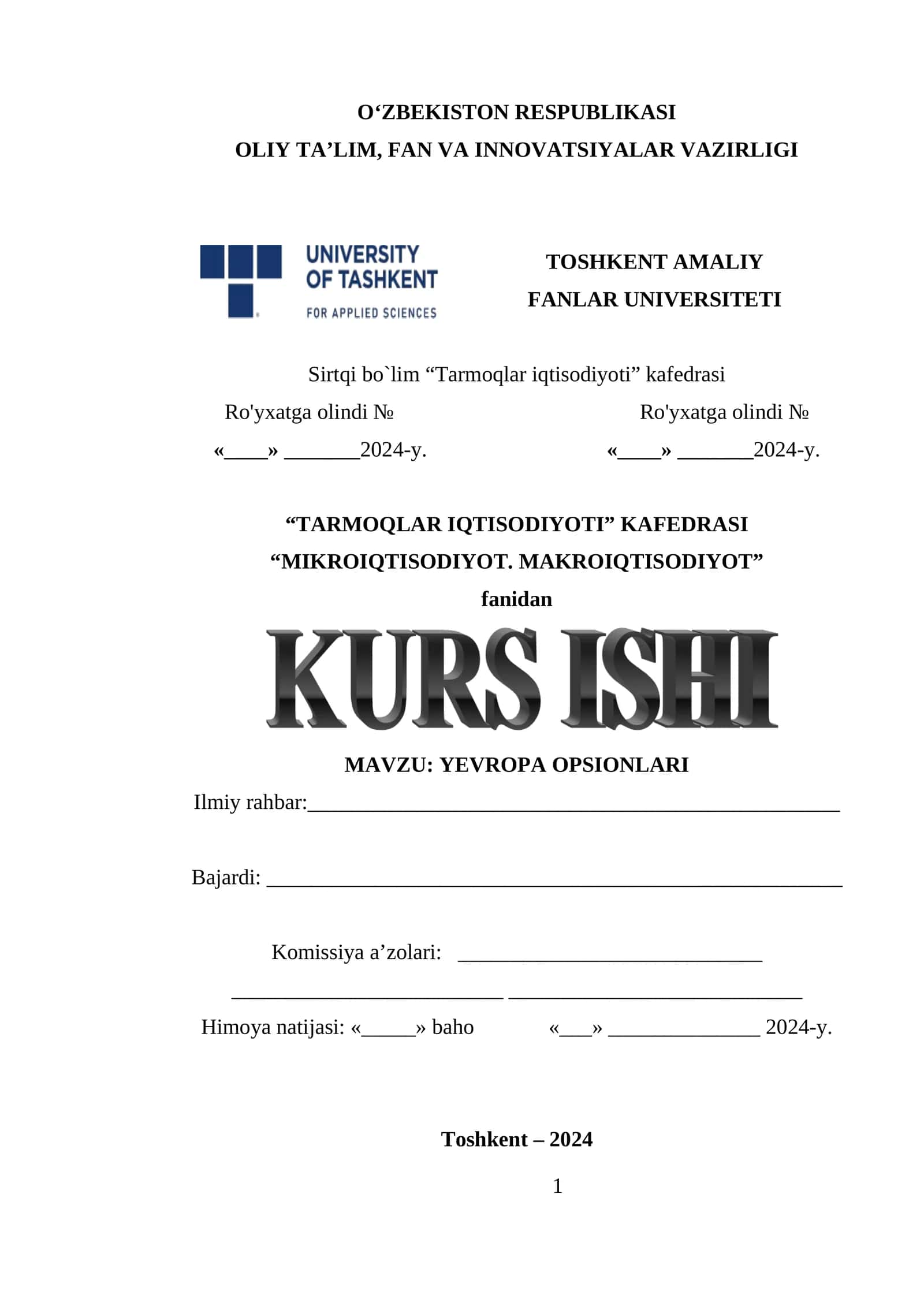 YEVROPA OPSIONLARI 1