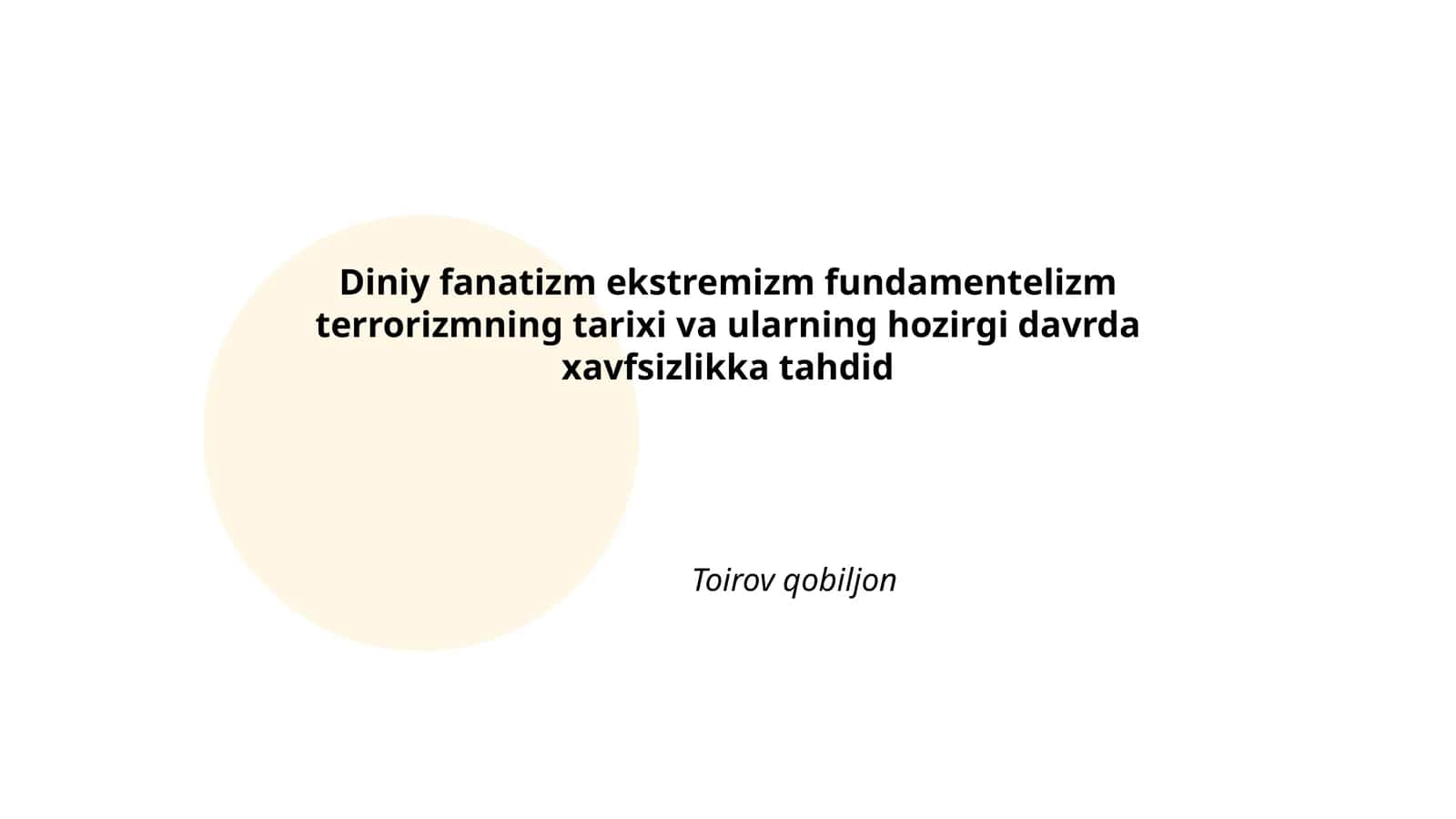 Diniy fanatizmning tarixi 1