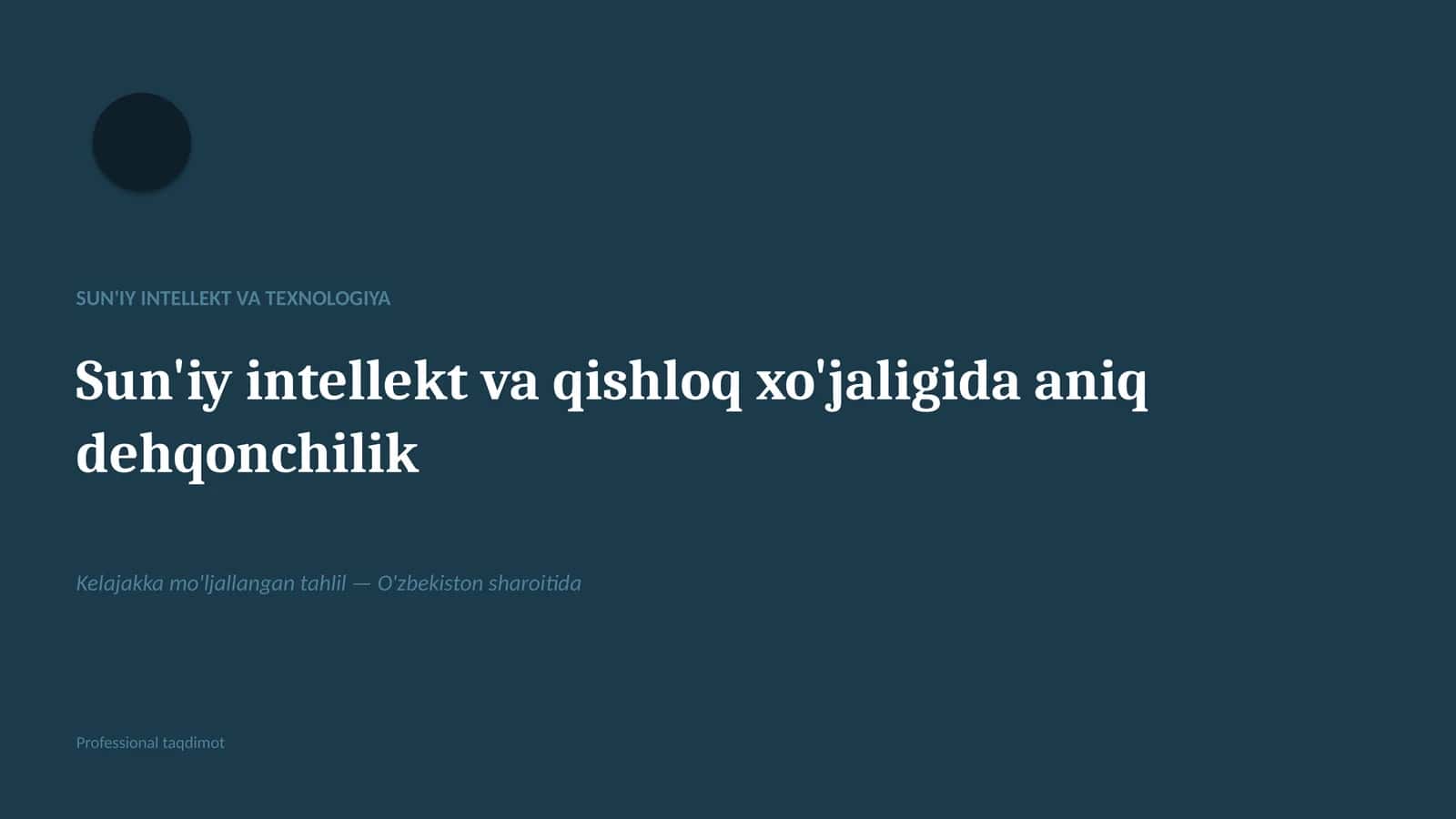 SUN'IY INTELLEKT VA TEXNOLOGIYA 1