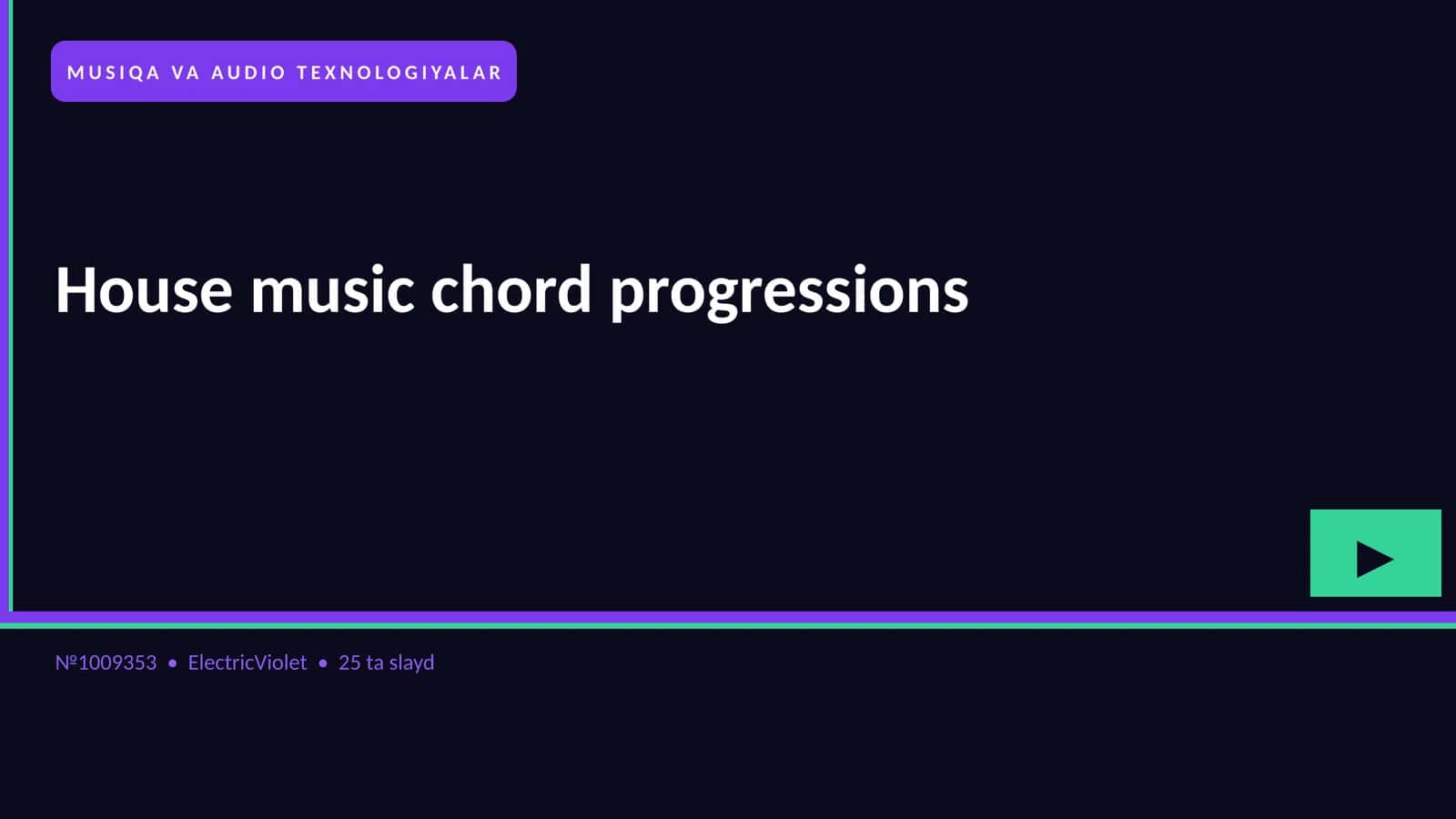 House music chord progressions 1