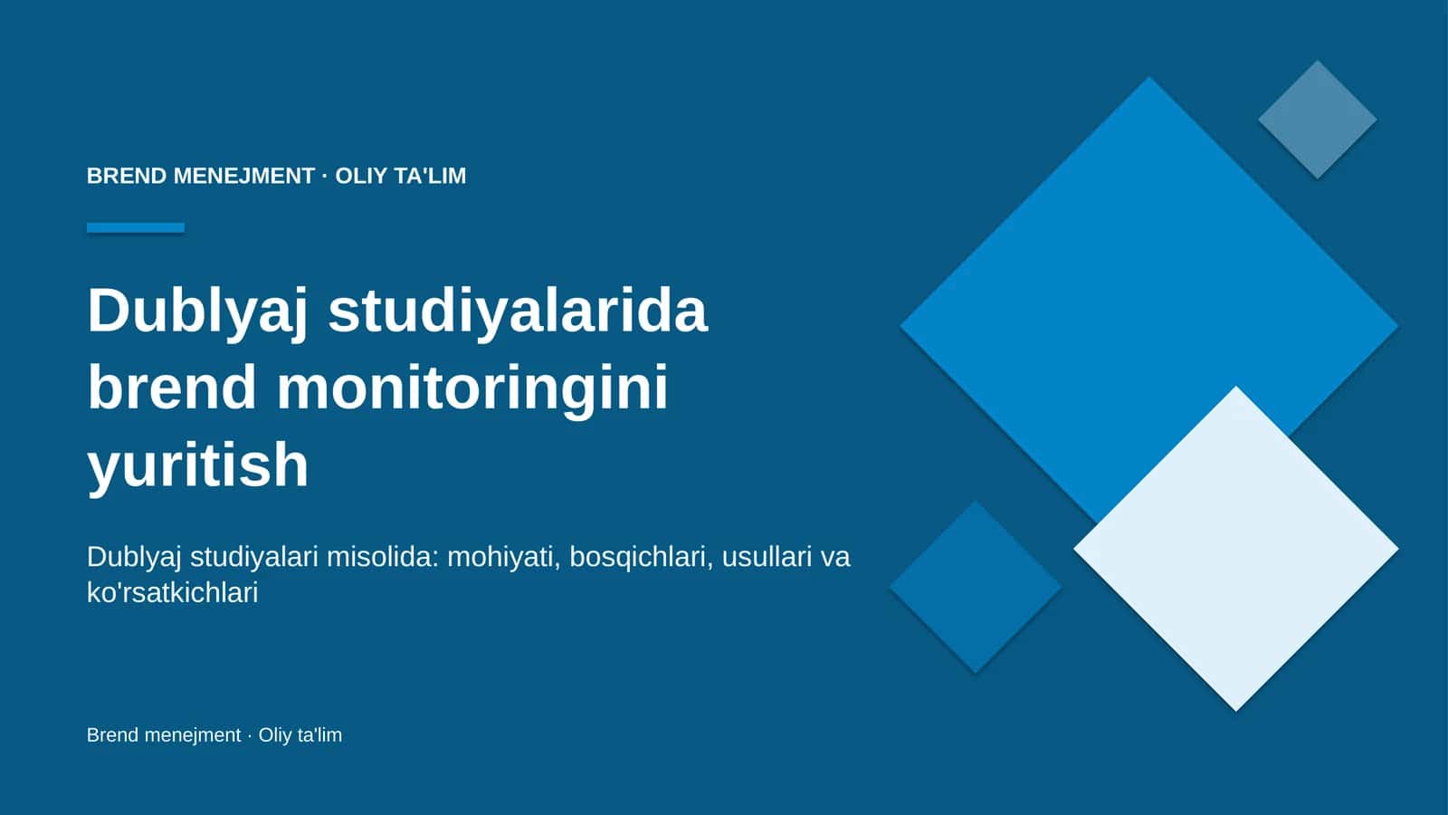 Dublyaj studiyalarida brend monitoringini yuritish 1