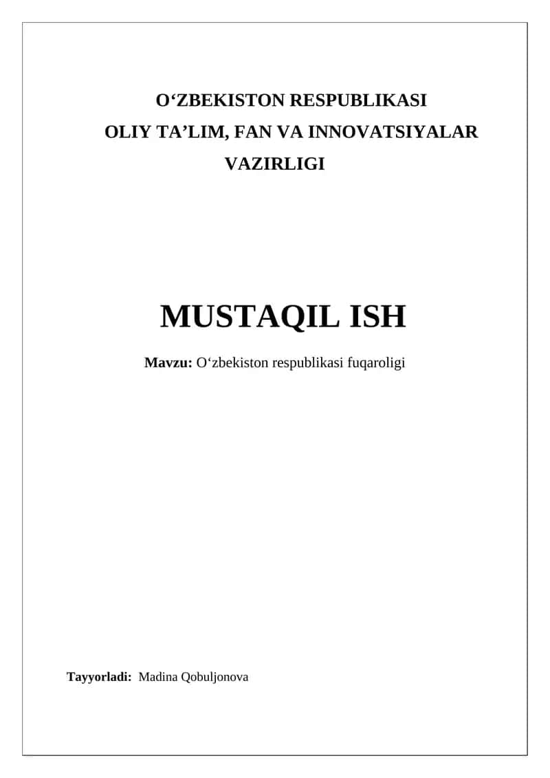 Oʻzbekiston respublikasi fuqaroligi 1