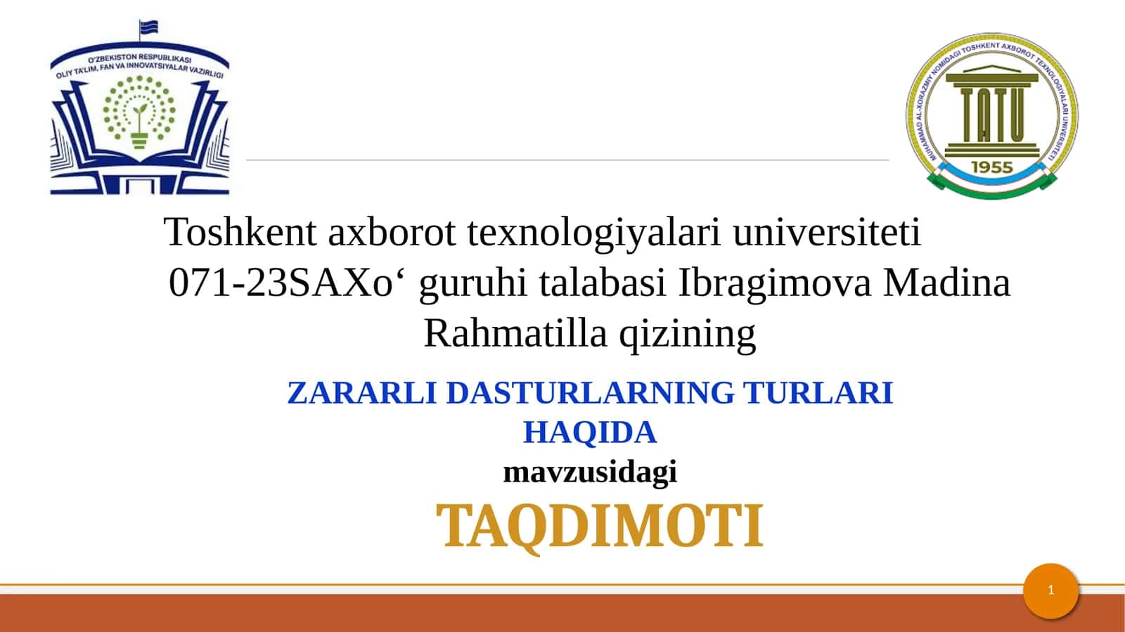 ZARARLI DASTURLARNING TURLARI HAQIDA 1