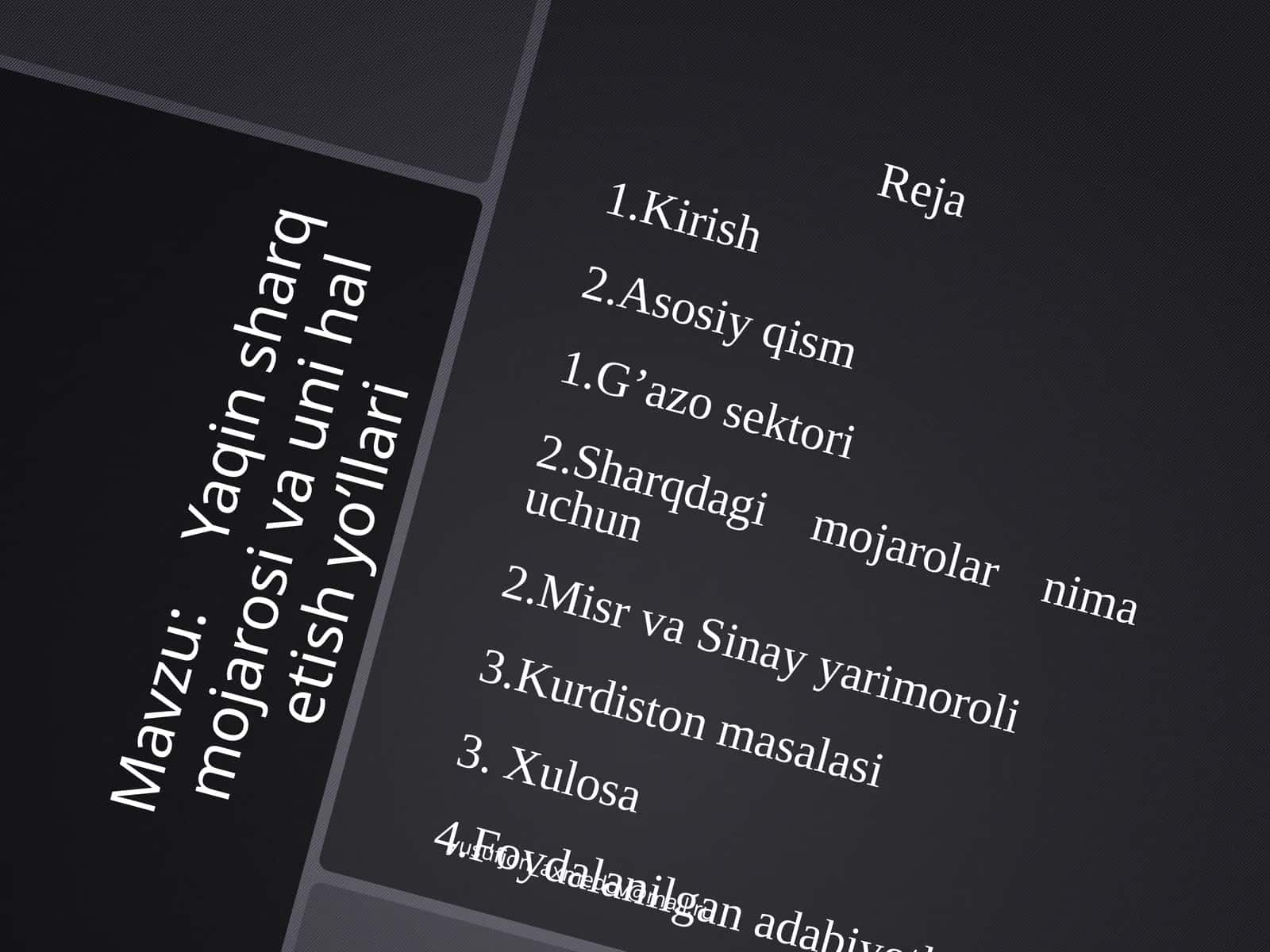 Yaqinsharq mojarosi va uning yo'llari 1