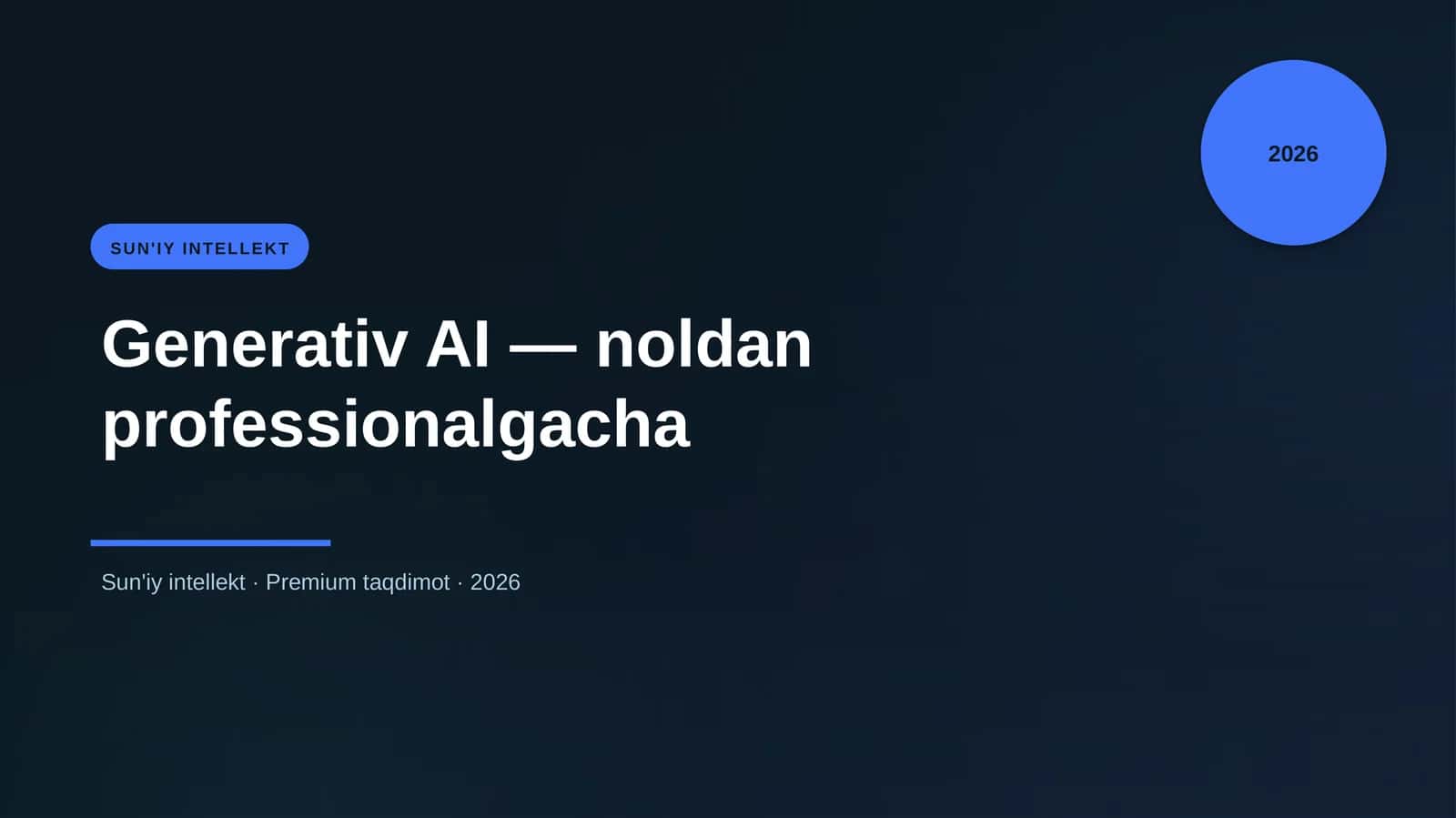 Generativ AI — noldan professionalgacha 1