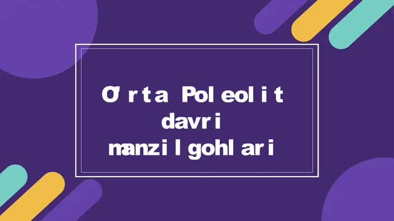 O'rta Paleolit davri manzilgohlari 1