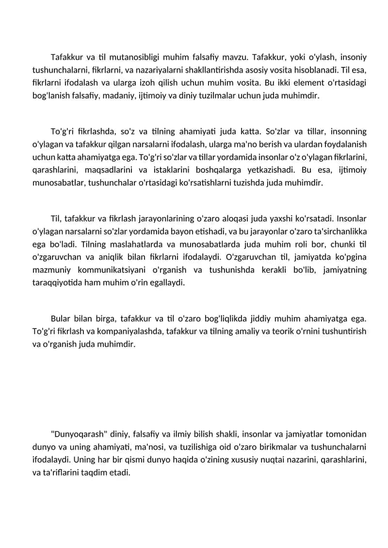 Tafakkur va til 1