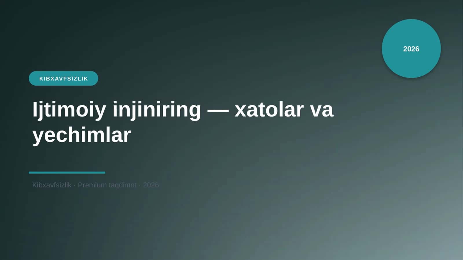 Ijtimoiy injiniring — xatolar va yechimlar 1
