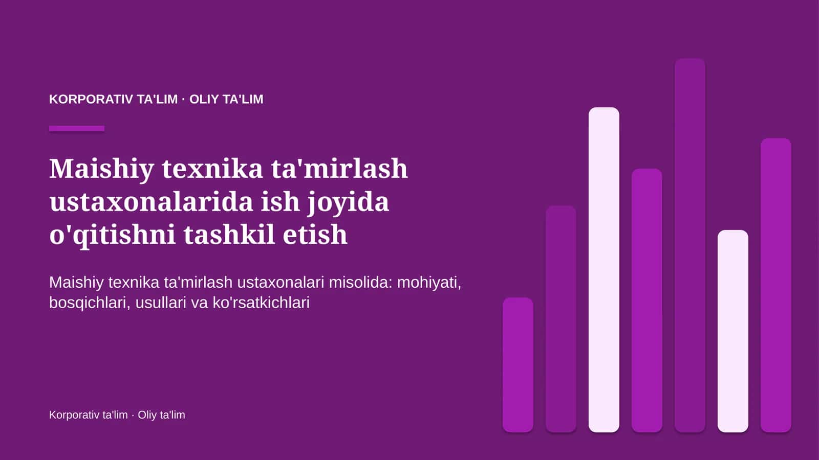 Maishiy texnika ta'mirlash ustaxonalarida ish joyida o'qitishni tashkil etish 1